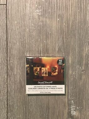 Special Moments Tre Photo Clip String Lights - Warm White & Black Pack 3.9 ft